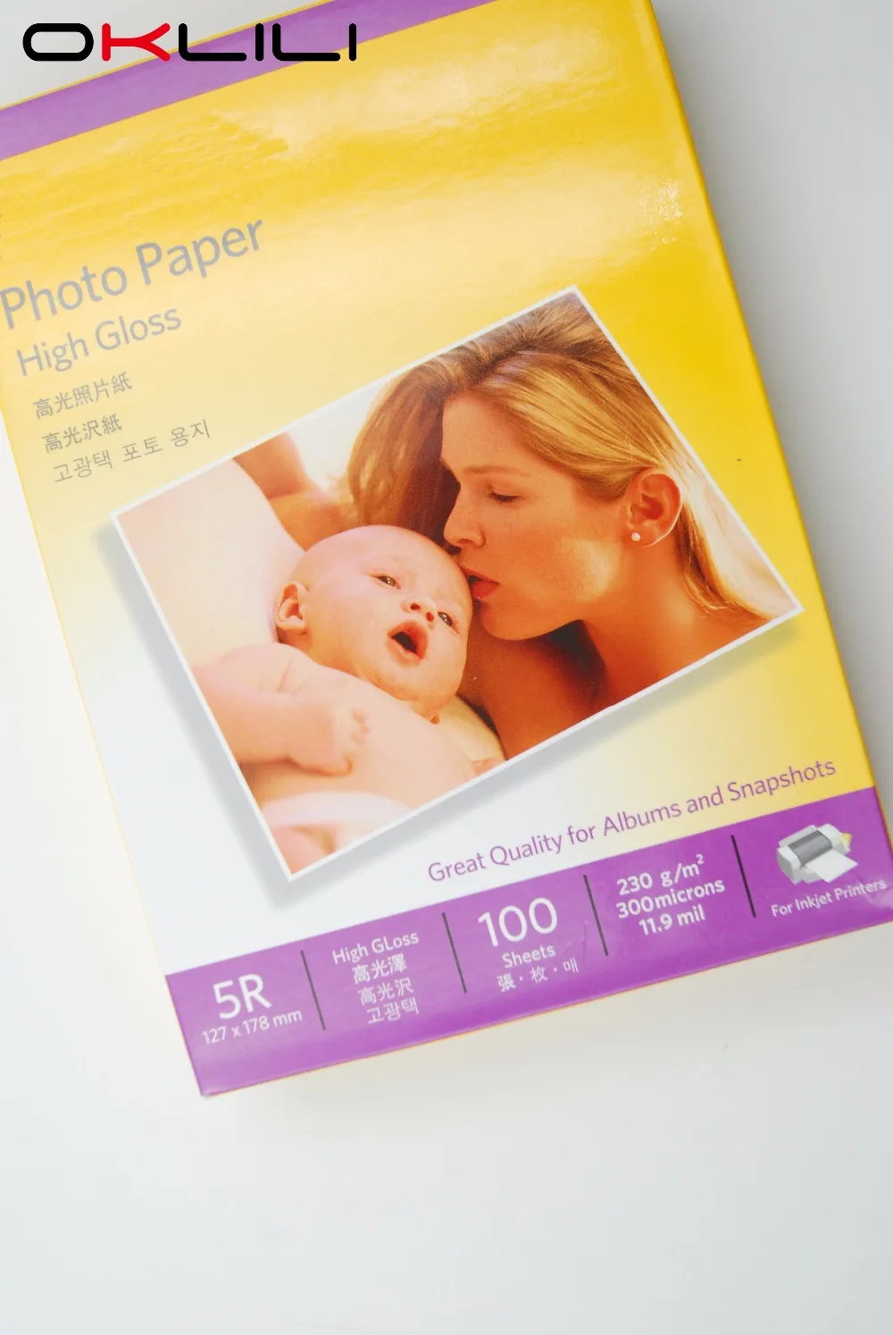

ORIGINAL for Kodak 5R x 100 High Gloss glossy Photo Paper 127 x 178 mm 100 sheets 230g 300 microns 11.9 mil for Inkjet Printer