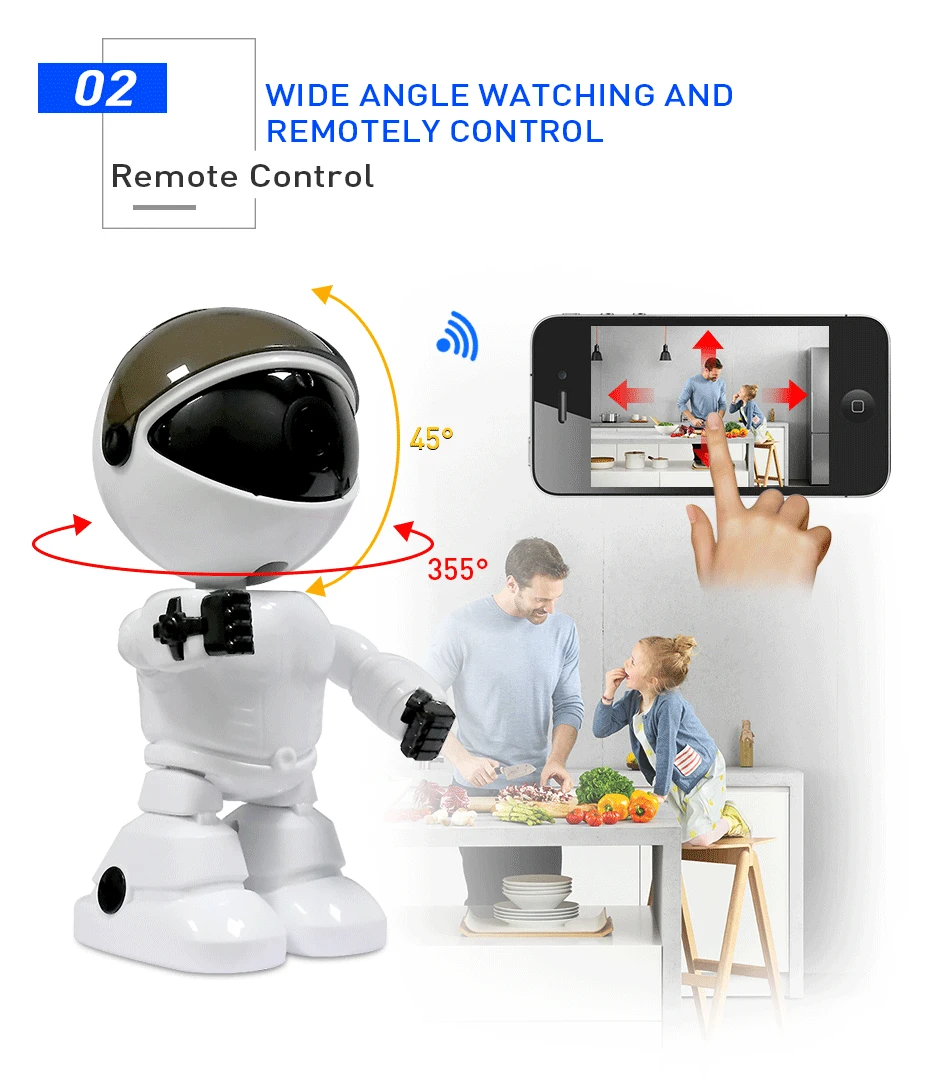 Hiseeu 2MP/1.3MP HD Беспроводная ip-камера Wi-Fi камера-робот 1080P Wifi камера ночного видения IP Сетевая камера CCTV Двусторонняя аудио