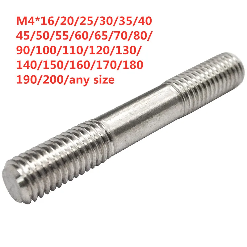 10 шт./лот двухконцевой стержень из нержавеющей стали M4 *