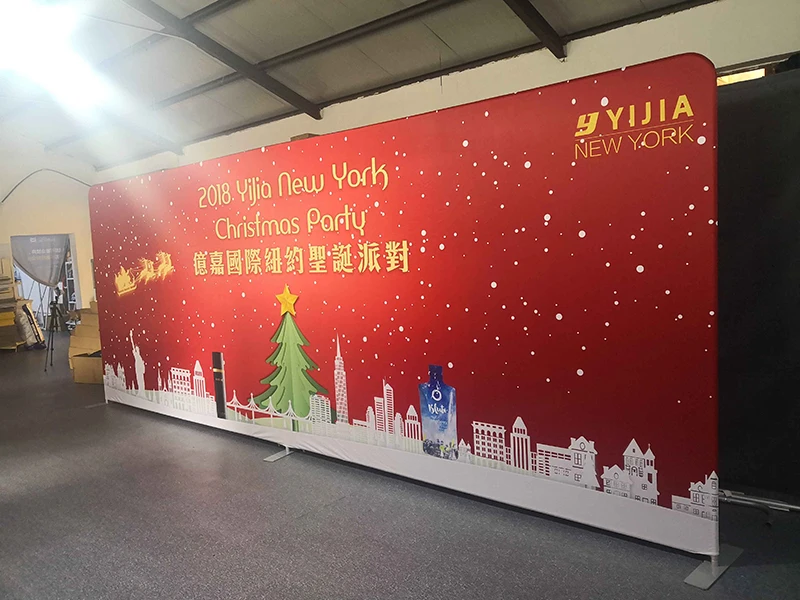 

Free Shipping Stand Display Straight fabric backpdrop show 2.3*6m custom Advertising Backwall Display print both sides