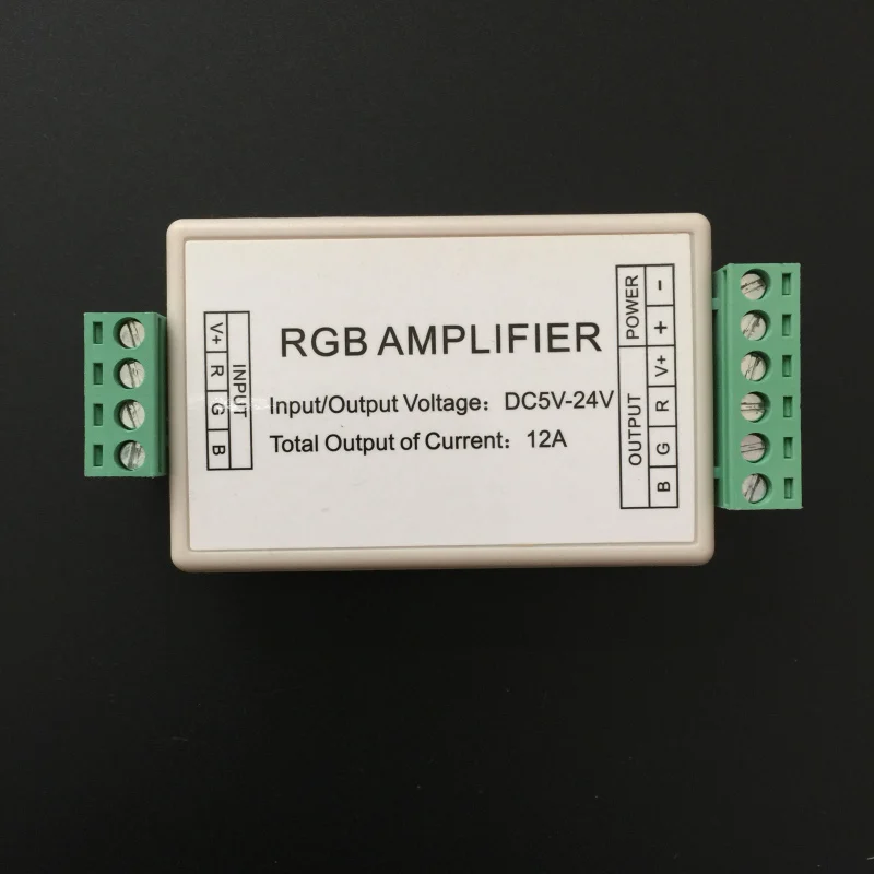 

5pcs LED RGB Amplifier 12A Plastic shell RGB Amplifier ,DC5-24V RGB amplifier for LED RGB strip light