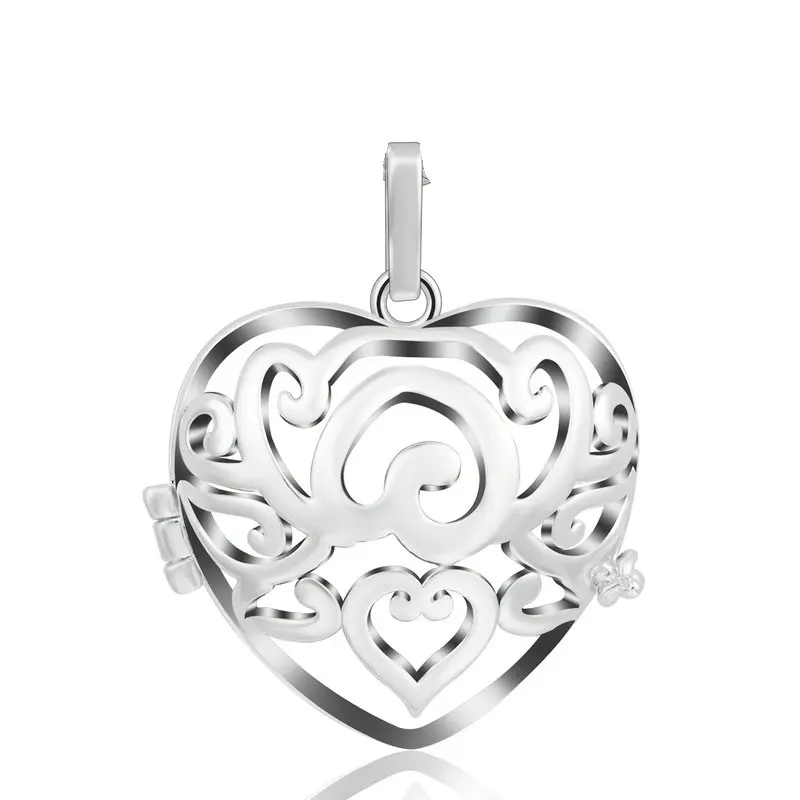 EUDORA 1 шт., Мехико Chime, Музыкальный шар, клетки для звонящего, ожерелье, винтажное сердце, ожерелье для ароматерапии, эфирное масло для беременных женщин - Окраска металла: K231N20