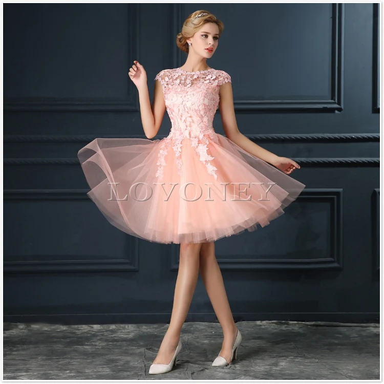 DEERVEADO T402 Short Prom Dresses Elegant A-Line Red Prom Dress Gown Formal Party Dresses Evening Gown Vestido De Festa