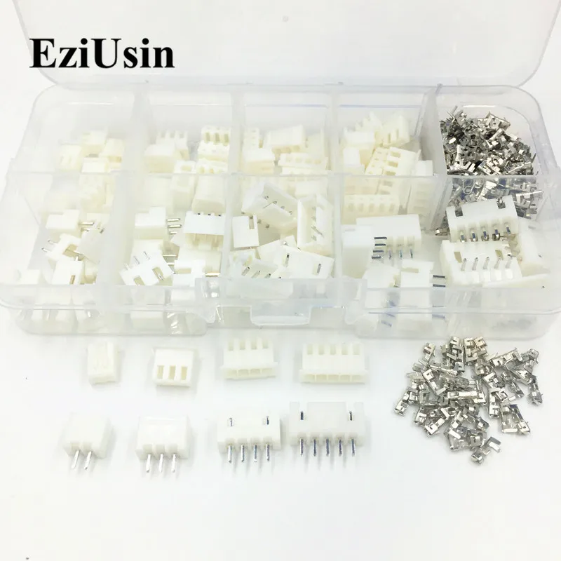 230 pcs XH2.54 2 p 3 p 4 p 5 pin 2.54mm Passo Terminal Kit/habitação/Header Pin Kits de Conectores Adaptador XH JST Fio Conector TJC3