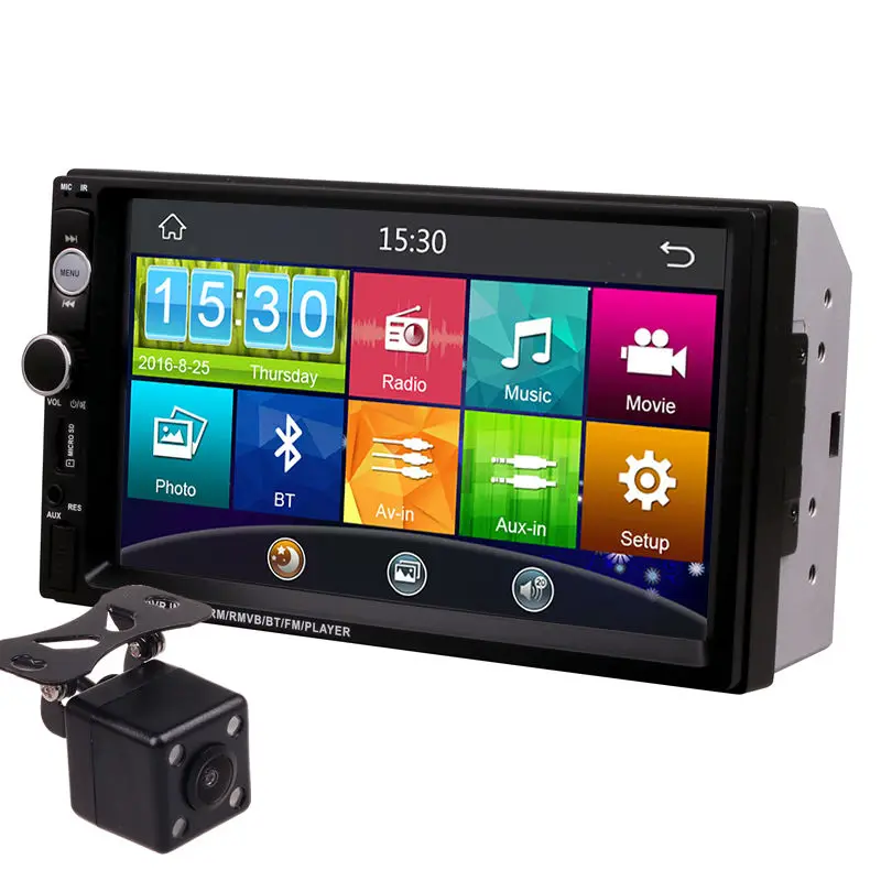 7 Inch Touch Screen 2Din Universal 12V 24V Car Truck Bus Van In Dash Bluetooth Radio MP3 MP4 MP5
