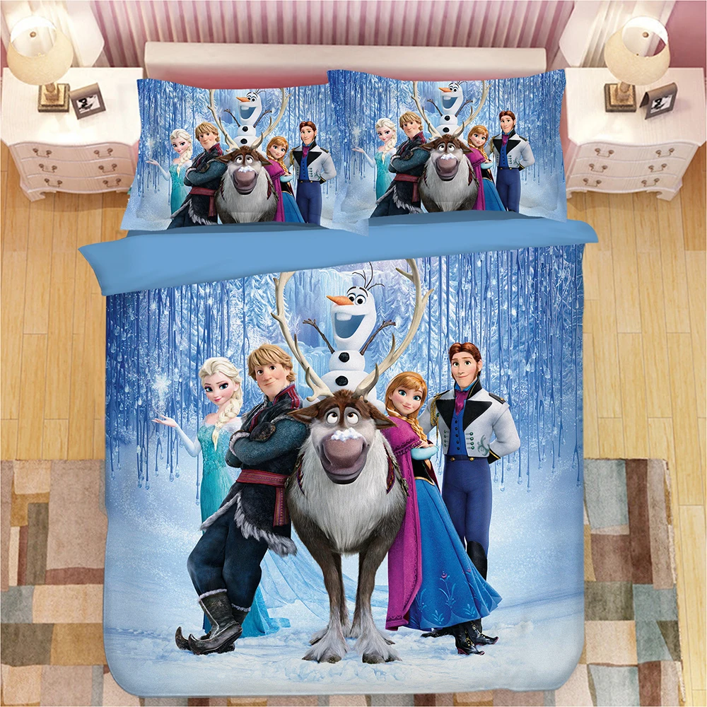 Disney frozen 3d принт односпальный Комплект постельного белья Размер одеяла для