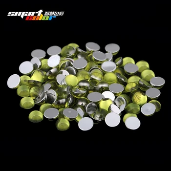

Light Yellow Color Many Sizes Acrylic Flatback Half Round Facets Acrylic Rhinestone Glue On Beads Decorate DIY Free Shipping