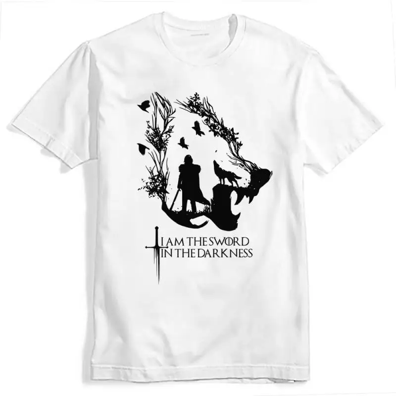 Новинка футболка с надписью I am the sword in darkness короткими рукавами хлопковая для
