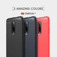 Conelz For Oneplus 7/7 Pro Case Oneplus 6T Case Shockproof Case Wiredrawing Brushed Carbon Fiber TPU Cover Protective Shell