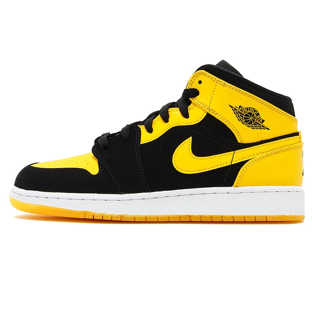 air jordan 1 mid yellow and black
