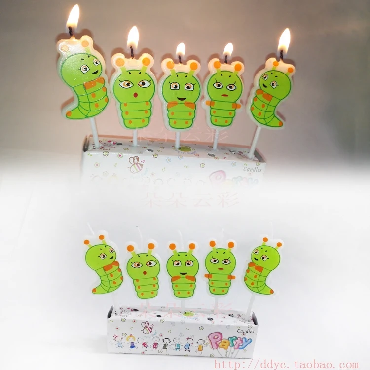 

Birthday Candle Small animal Ganoderma lucidum worm sugar treasure cute cartoon creative cake scares girls age