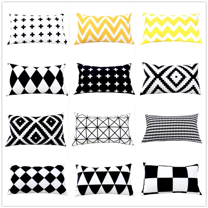 

Rectangle Decorative Pillows Case Zigzag Pillow Cover Throw Pillows Velvet Home Geometric