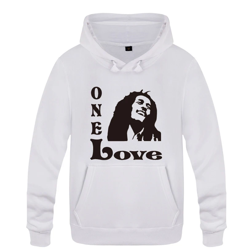 

One Love Bob Marley Music Hoodies Men 2018 Men's Pullover Fleece Hooded Sweatshirts