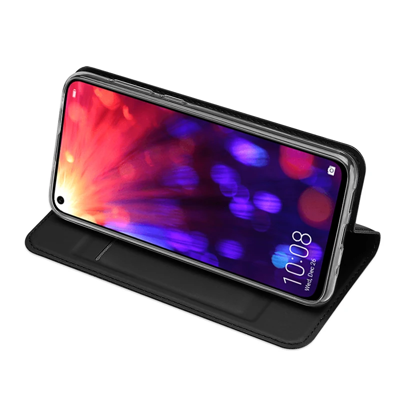 Люксовый Телефон чехол для телефона huawei HONOR V20 из кожи с магнитной откидной