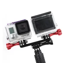 Dual Camera Holder Mount Double Bracket Adapter for Gopro Hero 5 4 3+ 3 SJcam SJ4000 Xiaomi Yi 4K Monopod Selfie Stick Tripod