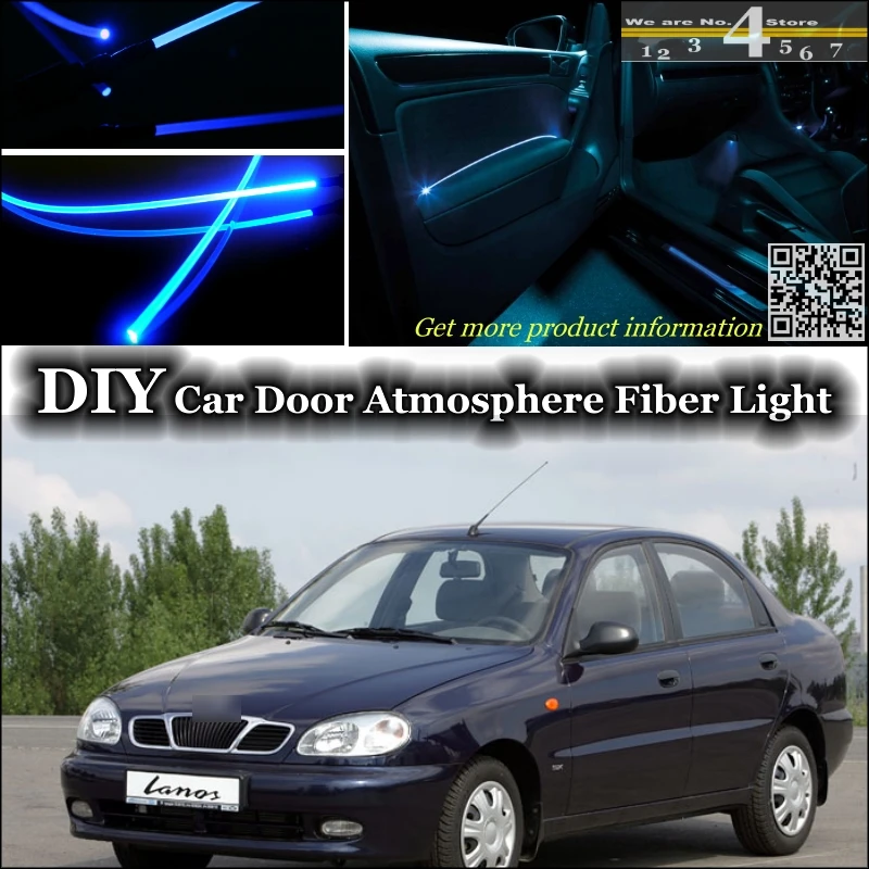 

interior Ambient Light Tuning Atmosphere Fiber Optic Band Lights For ZAZ Lanos Sens Chance Inside Door Panel illumination Refit
