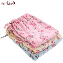 Хлопковые Пижамные брюки с цветочным принтом, Хлопковые Штаны для сна на весну и лето, модные женские брюки, штаны для отдыха, женские M-XL, E1069