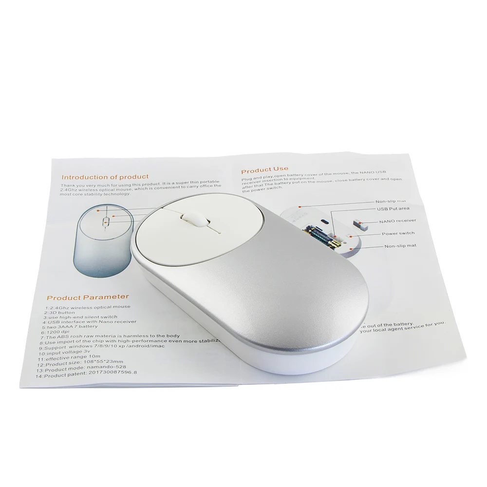 Mini Wireless 2.4G Silent Mouse Ultra-Thin Optical 1200DPI Ergonomic Mause Slim Office Computer Pc Portable Game Mice For Xiaomi