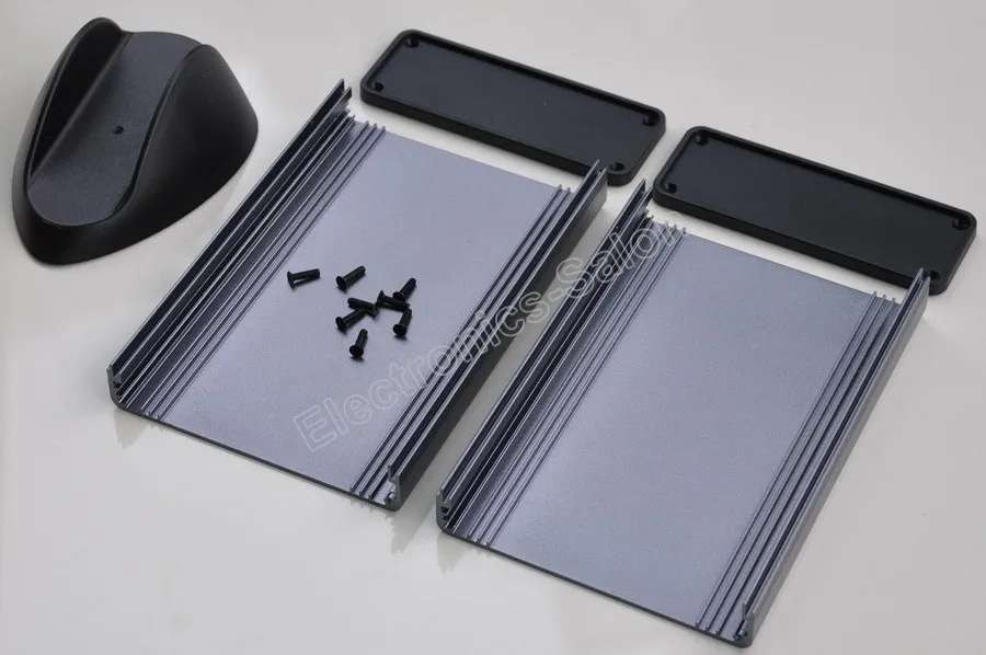 Aluminum Project Box Enclousure Case with Base Silver-Gray 3.78" x 1.3" x 5.51" 