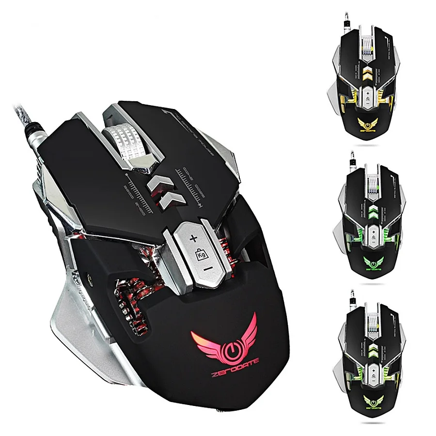 ZERODATE X300 3200DPI Wired LED Gaming Mouse Professional Optical Programmable 