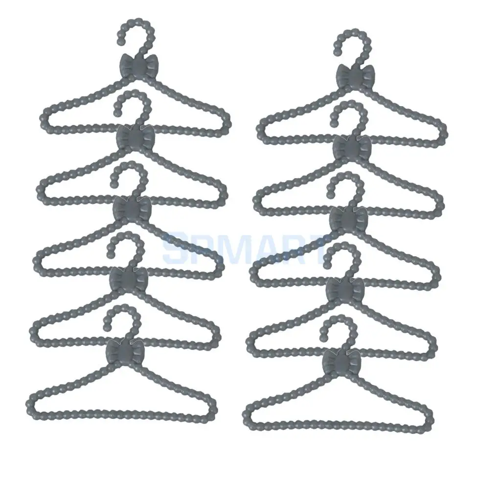 MagiDeal Plastic Heart Pattern Clothes Dress Hangers Coat Rack for Dolls Accs Dollhouse Furniture Decor Children Toys