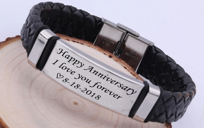 FLYANGEL Custom Date Fashion I Love You браслеты с гравировкой для мужчин юбилейные подарки бойфренд разнообразие стиль браслет