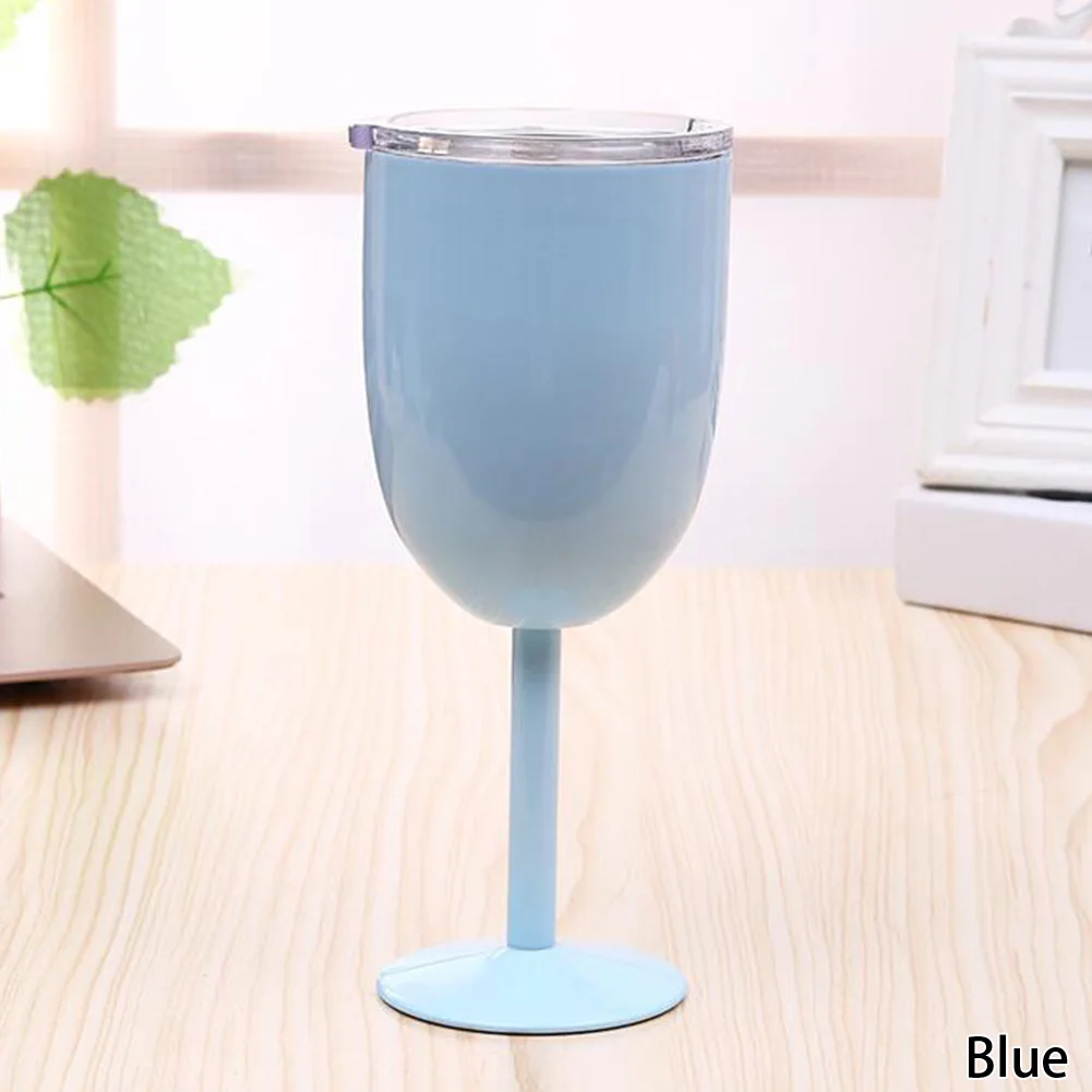 Glass Drinkware European 10 OZ Stainless Steel Red Wine Cup Anti-broken Stemware Creative Winecup Durable bar tools