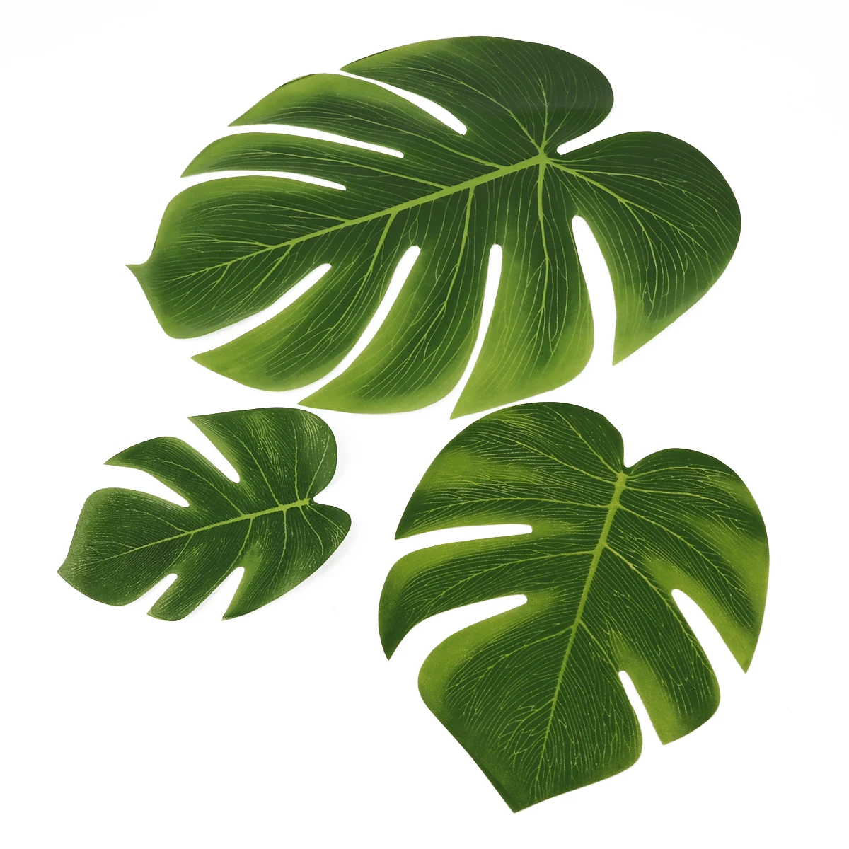 

12pcs Artificial Plants Tropical Palm Leaves Green Monstera Leaves Jungle Beach Theme Party Decor