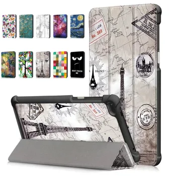 

10 style Slim painted Folio magnetic cover case for Lenovo Tab4 Tab 4 7 inch TB-7504 TB-7504F TB-7504N Tab 7 TB-7504X (2017)