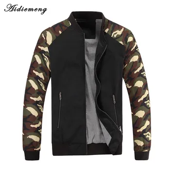 

Jacket Men 2018 New Spring Mens Jacket Fashion Jacketmen Cotton Outerwear Coats Patchwork Military Camouflage Jacket For Men