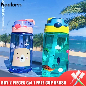 

Keelorn Sport Bottle 500ml Kids Water Bottle with Straw Children Water Drinking Pot for Water Bottles Plastic Portable Bottle