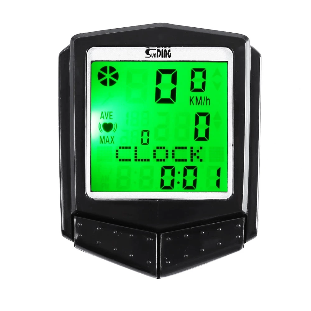 

SunDing SD573C Wireless Water Resistant Bicycle Computer Cycling Odometer Speedometer Heart Rate Monitor with LCD Backlight