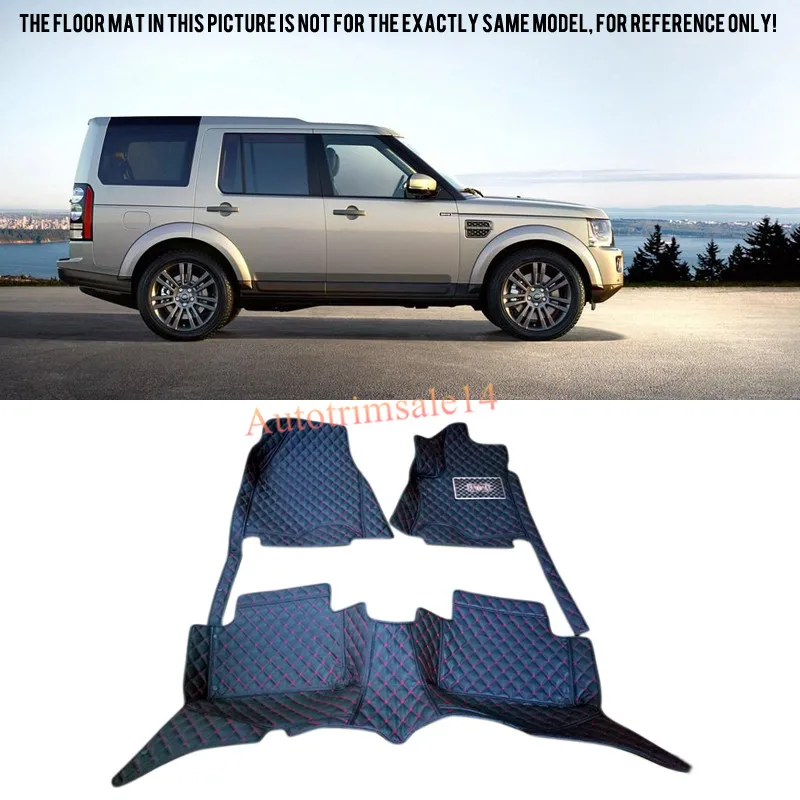 Interior Black Leather Floor Mats & Carpets For Land Rover Discovery 4