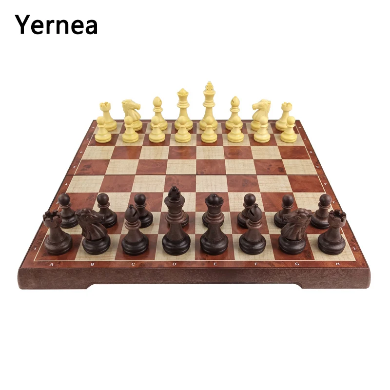 

Yernea New Magnetic Folding Chess pieces board Game Set Plastic Chess Checkers Folding Chessboard Games Entertainment Gift
