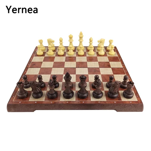 Conjunto de Jogos de Tabuleiro Jogo de Tabuleiro de Plástico Peças de Xadrez para Jogos de Tabuleiro e Entretenimento Yernética Dobrável Presente