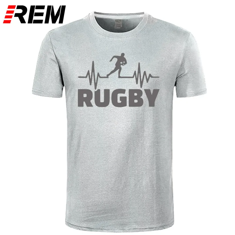 Heartbeat Of Rugbying, футболки для мужчин, летняя мода, короткий рукав, футболка, хлопок, Забавный принт, топы, спортивные мужские футболки