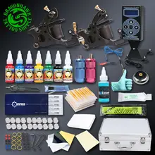 Professional Tattoo Kit Set Handmade Wrie Cuttingf Tattoo Machine Gun Immoral Tattoo Inks Tattoo Power Supply