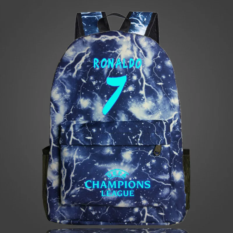 Luminous Teenage Backpack Boys Girls School Bags C Ronaldo Printing Schoolbags Night Rucksack Satchel Mochila BP0257 (16)