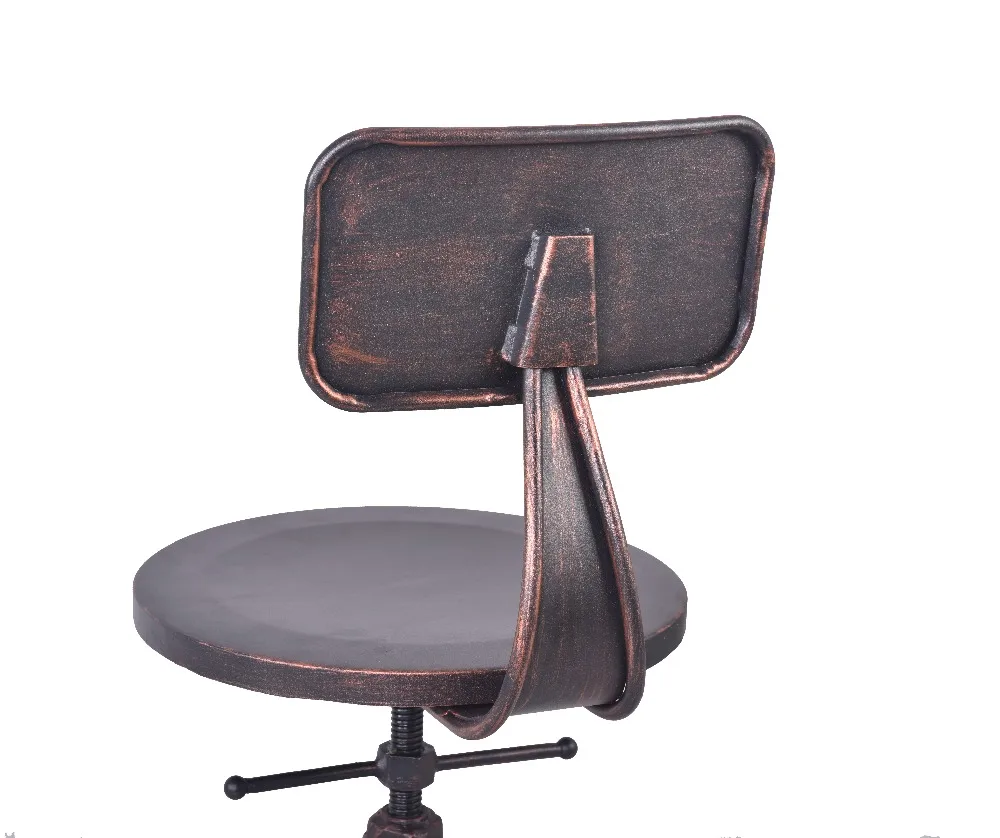 Chair Industrial Chic Metal Round Seat Adjustable Height Bar Stool with Curve Backrest Black Color Adjustable Swivel Bar Stools Chair Industrial Chic Metal Round Seat Adjustable Height Bar Stool with Curve Backrest Black Color Adjustable Swivel Bar Stools