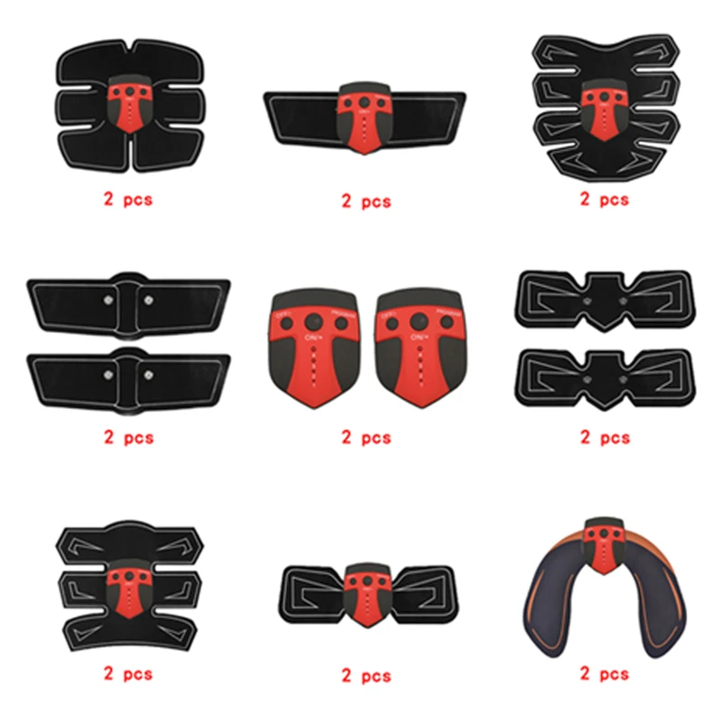 

2pc Replacement Part Muscle Stimulator EMS Figure Slimming Machine Abdominal Muscle Tens Exercise Slim Belt Rechargeable Red
