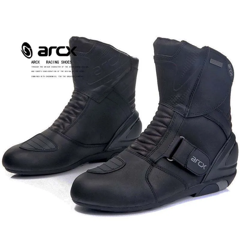 Motorbike MEN Leather Breathable Motocross Boots Waterproof Motor Bike Protector Gear ARCX Shoes motorcycle rain boots,motorcycle boots