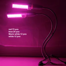 New Double Head LED Grow Light Fitolampy Full Spectrum Phyto Lamp With Clip For Greenhouse Hydroponic System Vegetable Flower