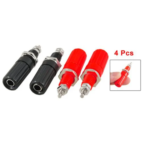 

WSFS Hot Sale New 4 Pcs Metal Body 4mm Female Banana Socket 7mm Thread Binding Post Terminals