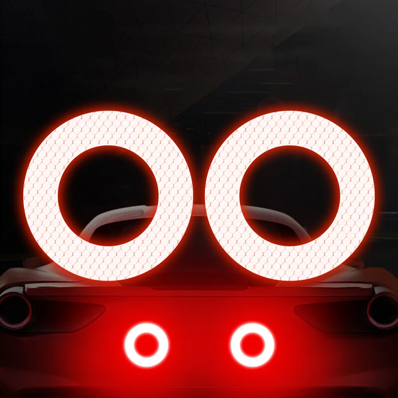 Светоотражающая наклейка для автомобиля 2 шт. Круглый предупреждающий знак