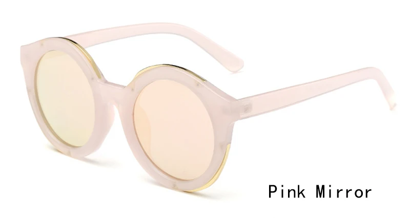 Ralferty Винтаж женские круглые солнцезащитные очки Для женщин Брендовая Дизайнерская обувь с леопардовым принтом солнцезащитные очки UV400 очки с цветным покрытием зеркало женские солнцезащитные очки 865 - Цвет линз: Pink Mirror