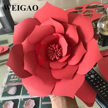 

WEIGAO 2Pcs 20cm Paper Flowers Artificial Rose Flowers Wedding Decoration DIY Crafts Baby Shower Birthday Party Home Decorations