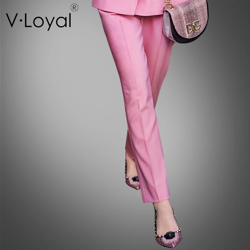 Americana Pantalones Casual A Y Primavera Medida Europea Nueva Pink Moda EYw0qta