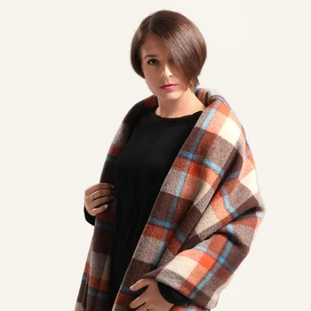 

Australian fine wool plaid throw blanket tassel 200cmx210cm-1.6kg