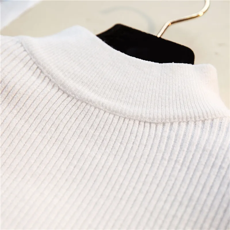 Winter Warm Basic Long Sleeve Lady's Sweater Turtleneck Pullover Knit Sweaters For Women Jumper Pull Femme Green Female Sweaters