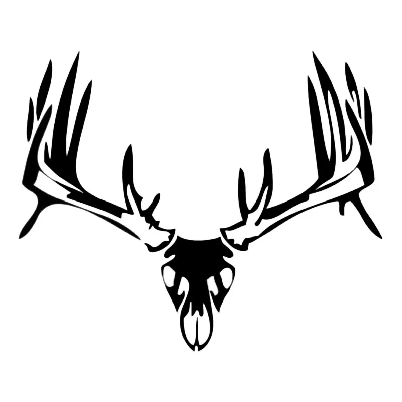 15.2*12.5CM Hunting Vinyl Car Styling Buck Skull Deer Antler Decals